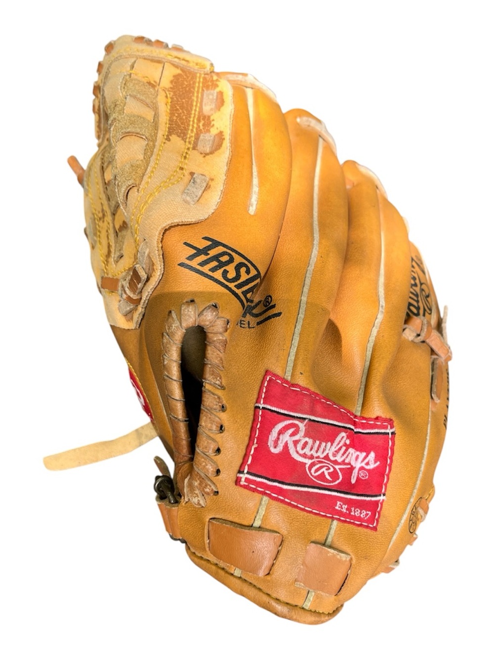 Rawlings Tan and Red Leather Baseball Glove